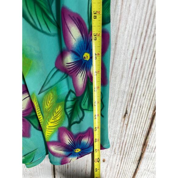 Y2K A Wild Thyme Maxi Dress Size 8 Green Floral Sleeveless Square Neck Garden - Picture 3 of 5